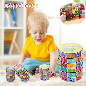 Обучающие игрушки для детей 3 4 5 лет - Слайд-головоломки Математика Цифры Магический куб