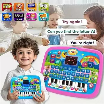 Обучающие игрушки-машины, электронная обучающая игра для девочек и мальчиков от 3 лет, подарок на день рождения, детский компьютер one size синий