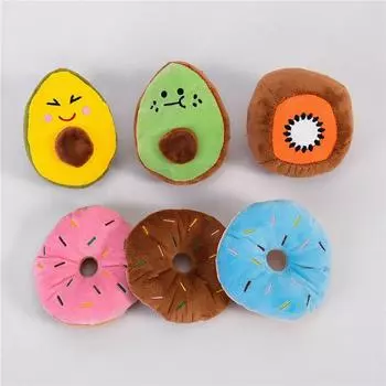 Обучение пушистого питомца щенка Мягкая игрушка-пончик пищащая собака жевательная игрушка 10*12cm