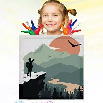 Обучение рисованию детей, 20x20 см, картина маслом по номерам для детей, детский рисунок, ручная роспись, развитие хобби 20x20cm no Frame