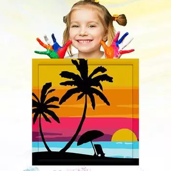 Обучение рисованию детей 20x20 см Раскрашенный вручную детский рисунок маслом по номерам Для развития хобби у детей 20x20cm no Frame