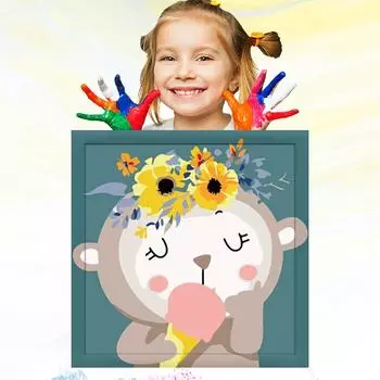 Обучение рисованию для детей, 20x20 см, картина маслом по номерам для детей, детский рисунок, хобби, развитие, ручная роспись 20x20cm no Frame