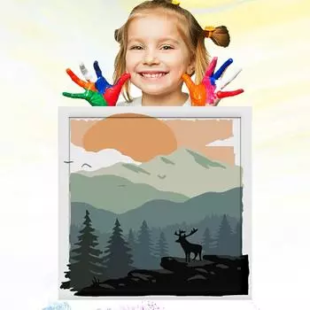 Обучение рисованию для детей, 20x20 см, развитие хобби, картина маслом по номерам для детей, ручная роспись, детский рисунок 20x20cm no Frame