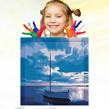 Обучение рисованию для детей 20x20 см, развитие хобби, картина маслом по номерам для детей, детский рисунок, ручная роспись 20x20cm no Frame