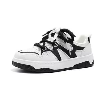 Обувь 2024, женские беговые весенне-осенние модные белые дышащие повседневные кроссовки на шнуровке с вышивкой, Zapatos De Mujer 35 чёрный