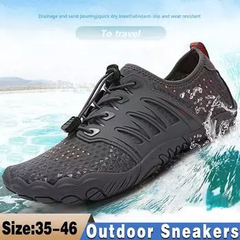 Обувь Aqua Женская обувь босиком Пляжная обувь Обувь для верховой езды Дышащая спортивная обувь Быстросохнущая обувь для занятий речным и морским спортом Hiki 35 чёрный
