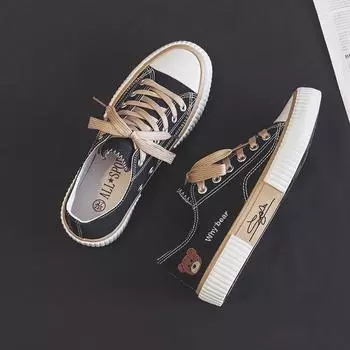 Обувь Bear Low-Top Canvas для школьниц Tide Board Shoes Sports 35