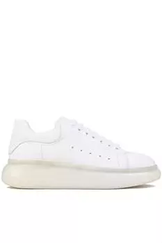 Обувь — белые кожаные мужские кроссовки на шнуровке 250-1013