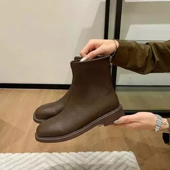 Обувь Белые полусапоги серебристые женские полусапоги из кожи полусапоги с острым носком Rock Ladies Autumn Rubber Pointed Toe Slip-On Ro 35