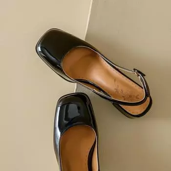 Обувь большого размера маленького размера Baotou пустые женские туфли лакированные кожаные босоножки на высоком каблуке 34 серебряный