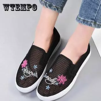 Обувь большого размера с сеткой, женская весенне-летняя повседневная обувь с открытыми отверстиями, дышащая нескользящая обувь на мягкой подошве на плоской подошве 40 белый