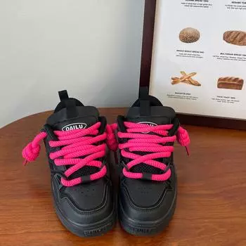 Обувь большого размера, женские дышащие повседневные кроссовки в стиле ретро для пар с толстой подошвой 36