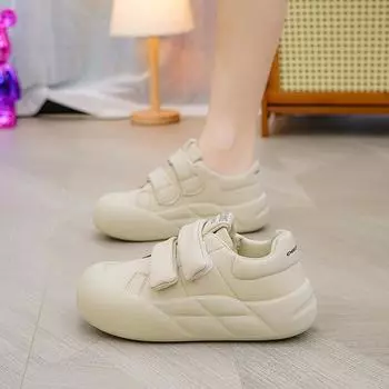 Обувь Bread Shoes женские белые туфли на липучках женские весенние новые спортивные туфли Ins Platform Student Casual Board Shoes 35
