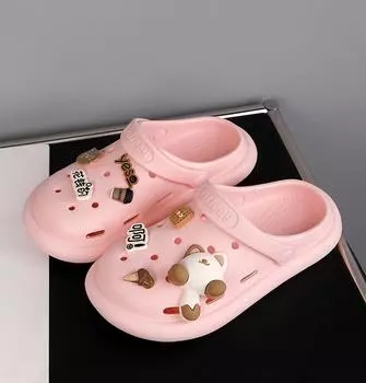 Обувь Cave для женщин, толстая подошва для домашнего декора, одна обувь для двоих, нескользящие сандалии для душа, женские летние 36-37 чёрный