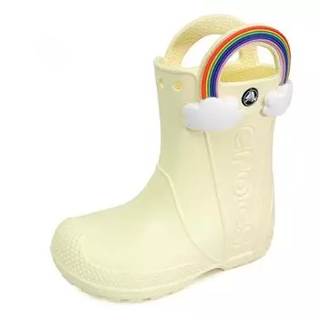[Обувь Crocs] Детские резиновые сапоги Crocs Handleit Rainbow для малышей, резиновые сапоги для дождливого сезона, кремовые, 211118 76o 211118-76O/120mm(C5)