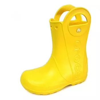 [Обувь Crocs] Детские резиновые сапоги Crocs Kids Handleit Kids Junior Rain Boots Rainy Yellow 211052 730 211052-730/190mm(C13)