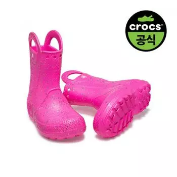 [Обувь Crocs] Официальные детские резиновые сапоги Crocs Handle It GlItter K Pcr 24sKbt210391 PINK CRUSH(Z6TW)/C7