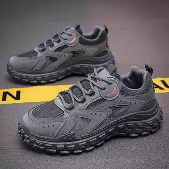 Обувь Daddy 2025 весна сетчатая дышащая износостойкая повседневная обувь нескользящая спортивная обувь для бега модная подошва с шинами мужская обувь 39