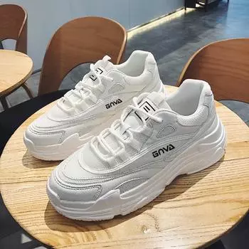 Обувь Daddy мужская весна 2025 новый тренд увеличивает пару маленьких белых туфель мужская модная обувь универсальная повседневная спортивная обувь 36