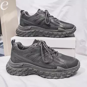 Обувь Daddy Shoes Spring Mesh Surface Воздухопроницаемая повседневная обувь Нескользящая подошва для шин Спортивные кроссовки для бега Мужская обувь 39