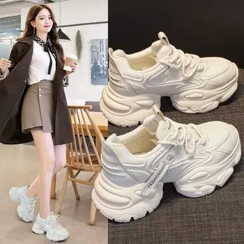 Обувь Daddy Shoes Толстая подошва Увеличивающая рост Обувь Спортивная повседневная Обувь Танцевальная обувь 34 чёрный