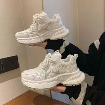 Обувь Daddy женская 2025 весна и осень новая уличная фотография модная и универсальная маленькая мужская толстая подошва легкая и удобная спортивная обувь 35