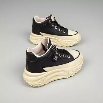 Обувь Daddy женская прилив осень новая универсальная ретро маленькая спортивная женская обувь на платформе 35 бежевый