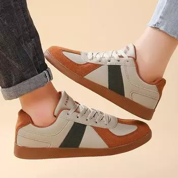 Обувь Dexun для мужчин и женщин, пары, дышащая, плоская подошва, повседневная, нескользящая, износостойкая, ретро, модная обувь, спортивная доска 35 бежевый