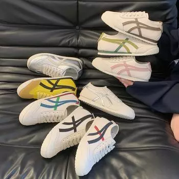 Обувь Dexun маленькие белые туфли женская обувь весна 2025 новые повседневные туфли Forrest Gump простые и универсальные спортивные туфли на плоской подошве 35 серебряный