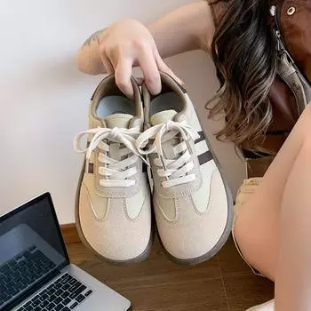 Обувь Dexun женская 2024 года новые универсальные ретро повседневные спортивные маленькие белые туфли женские туфли на плоской подошве Forrest Gump 35 хаки