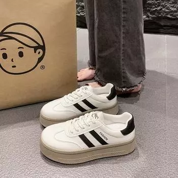 Обувь Dexun женская 2025 года, новые туфли на платформе, универсальные популярные белые туфли, спортивная обувь, женская обувь, повседневная обувь для сноуборда, женские модели 35 чёрный