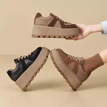 Обувь Dexun женская обувь осенняя женская повседневная обувь на платформе студенческая женская спортивная обувь женская трендовая обувь высокого качества 34 чёрный