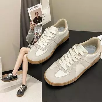 Обувь Dexun Женская Простая Кожаная Поверхность Повседневная Платформа Белые Туфли Подошва Из Говяжьих Сухожилий Удобная Универсальная Обувь Для Бордборда 35