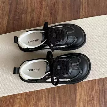 Обувь Dexun женские туфли с мягкой подошвой, маленькие белые туфли 2024 года, новые милые туфли для студентов с большой головой, повседневная спортивная обувь 35 бежевый