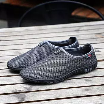 Обувь для активного отдыха Мужская летняя обувь из сетки Дышащая дорожная обувь из сетки Ленивая обувь Повседневная обувь 36 синий