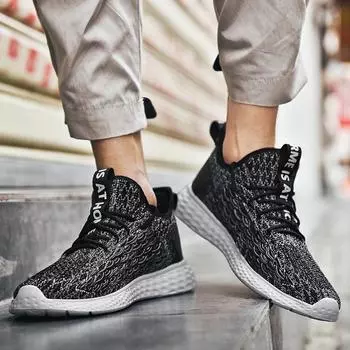 Обувь для активного отдыха на открытом воздухе, амортизирующая, спортивная мужская, легкая, дышащая, мужская, спортивная, летняя, нескользящая, с воздушной подушкой 47 белый