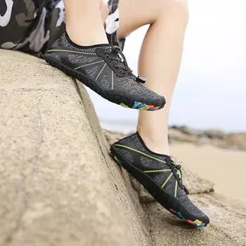 Обувь для активного отдыха на воде, обувь для бэктрекинга, спортивная обувь для забродов, обувь для альпинизма, обувь для рафтинга, обувь для гребли, обувь для рыбалки 38 черный серый