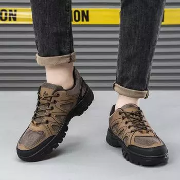 Обувь для альпинизма 2025 года, весна, новый тренд, удобная мужская спортивная обувь, сетчатая плоская повседневная обувь, завод 39 чёрный