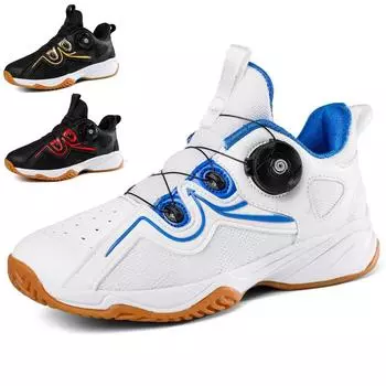 Обувь для бадминтона для девочек и мальчиков. Теннисная обувь. Дышащая сетка. Износостойкая. Нескользящая. Обувь для тренировок по бадминтону для мальчиков. 35 синий