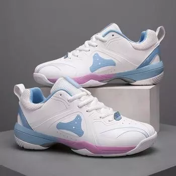 Обувь для бадминтона, новые нескользящие, прочные, в стиле ретро, подходят для мужчин и женщин 36 розовый/белый