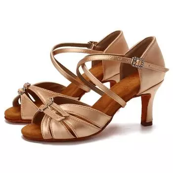 Обувь для бальных танцев для латинских танцев для женщин/девочек/женщин, обувь для танцев танго и сальсы, домашняя атласная танцевальная обувь на высоком каблуке 6CM-41 чёрный