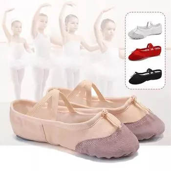 Обувь для балета для девочек, обувь для взрослых из мягкого холста, женская обувь для балета 30 розовый