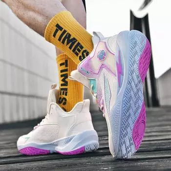 обувь для баскетбола на открытом воздухе и в помещении практичные ботинки для пар подростков учеников младших классов детей средней школы спортивная обувь 35