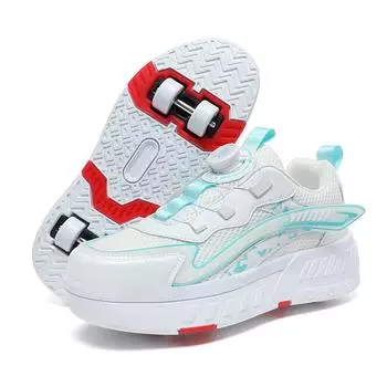 Обувь для бега, детская обувь на колесах, светодиодная ультралегкая светящаяся зарядка для мальчиков и девочек, легкая спортивная обувь из хлопчатобумажной ткани 38