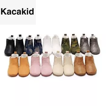 Обувь для детской кроватки на мягкой подошве из искусственной кожи для маленьких мальчиков и девочек, первые ходунки, зимние нескользящие ботильоны на зимней подошве 13-L