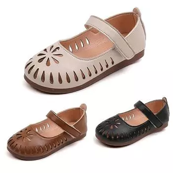 Обувь для девочек 1–8 лет, нескользящая дышащая обувь с отверстиями, летняя весенняя обувь принцессы с мягкой подошвой 25