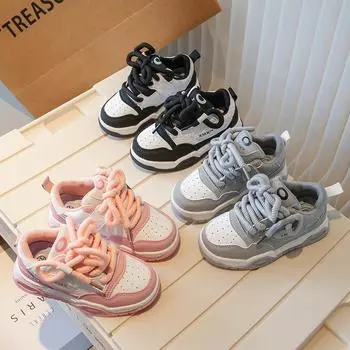 Обувь для девочек Bread Shoes Модные брендовые низкие сандалии Весна и осень Новые детские спортивные туфли для отдыха Мягкая подошва Весна и лето 27 серый