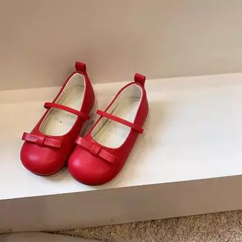 Обувь для девочек Детская обувь Осенняя новинка Маленький ароматный стиль Бантик Мягкая подошва Туфли принцессы Детские туфли Плоская обувь для детей Zapatos Nia 22insole14.0CM