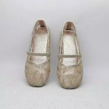 Обувь для девочек из кожи для вечеринки, свадьбы, дышащая детская обувь на плоской подошве с сеткой, мягкая подошва, модная детская обувь принцессы с мелким каблуком 29 светло-желтого