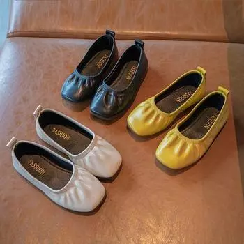 Обувь для девочек из кожи, танцевальная обувь для девочек, балетки, модная школьная обувь для девочек, обувь для принцессы, повседневная обувь, Zapatos Nia 26 insole16cm бежевый